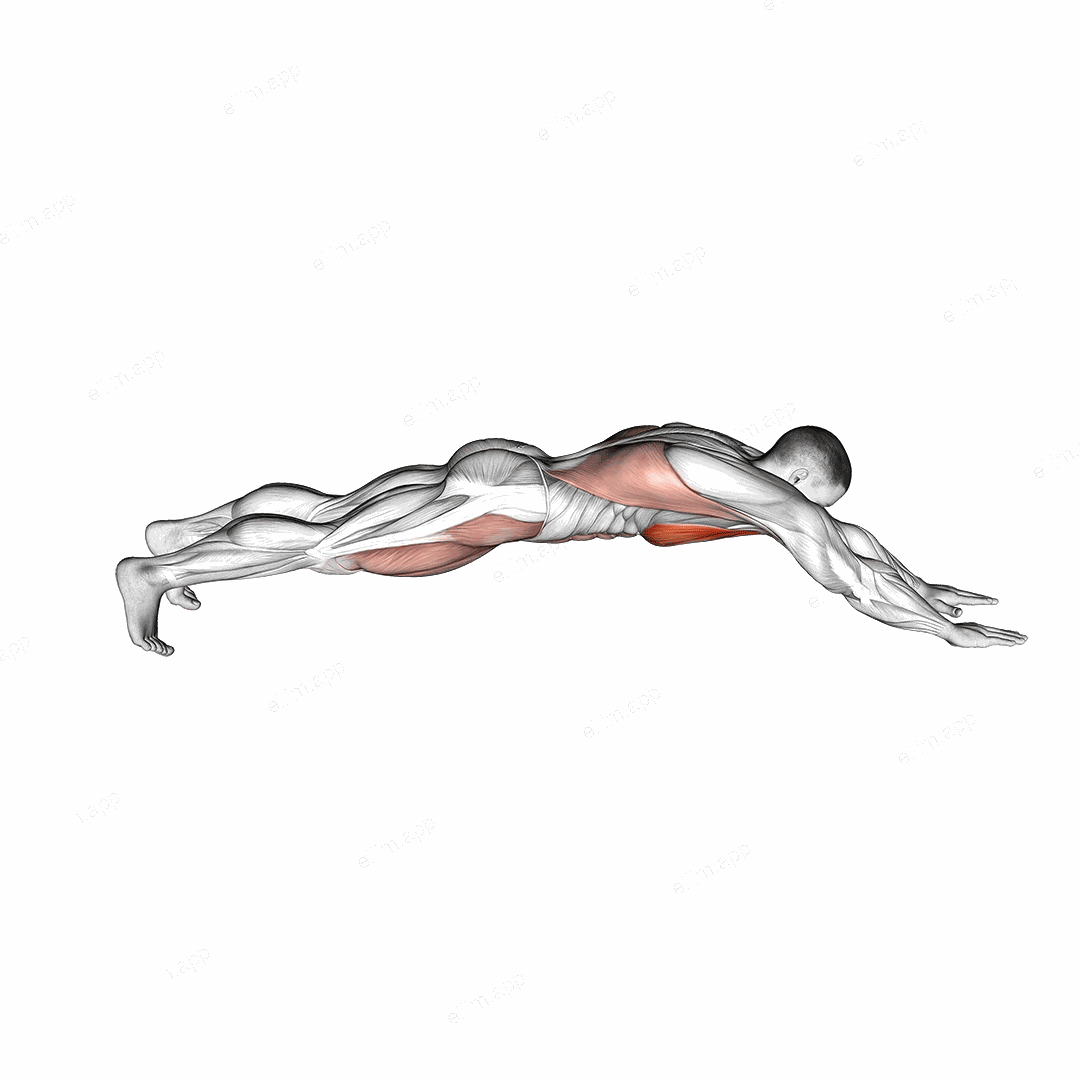 Superman Push up exercise targeting Waist