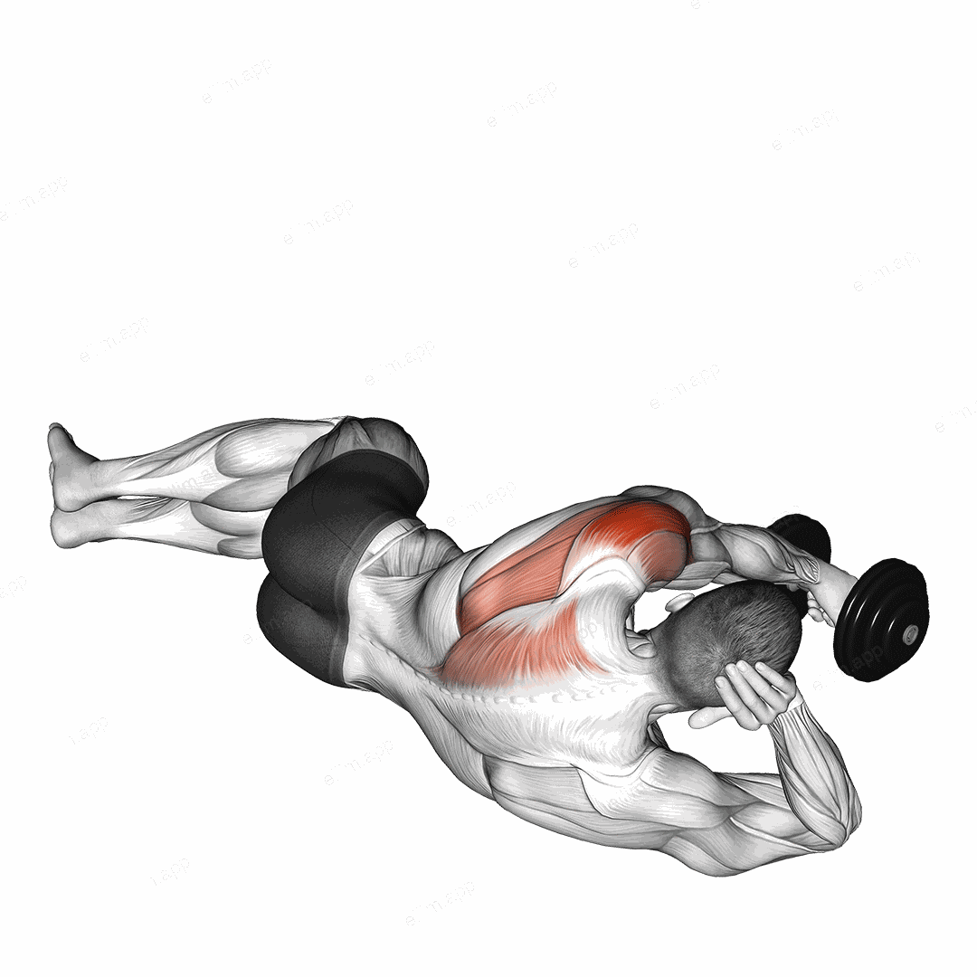Dumbbell Lying on Floor Rear Delt Raise exercise targeting Shoulders and Deltoid Posterior