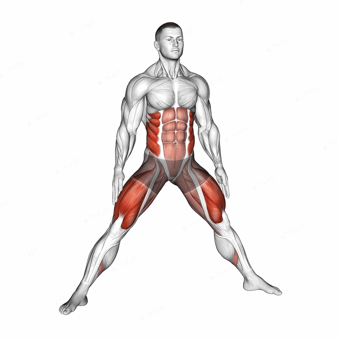 Plyo Side Lunge Stretch exercise targeting Gluteus Maximus and Quadriceps