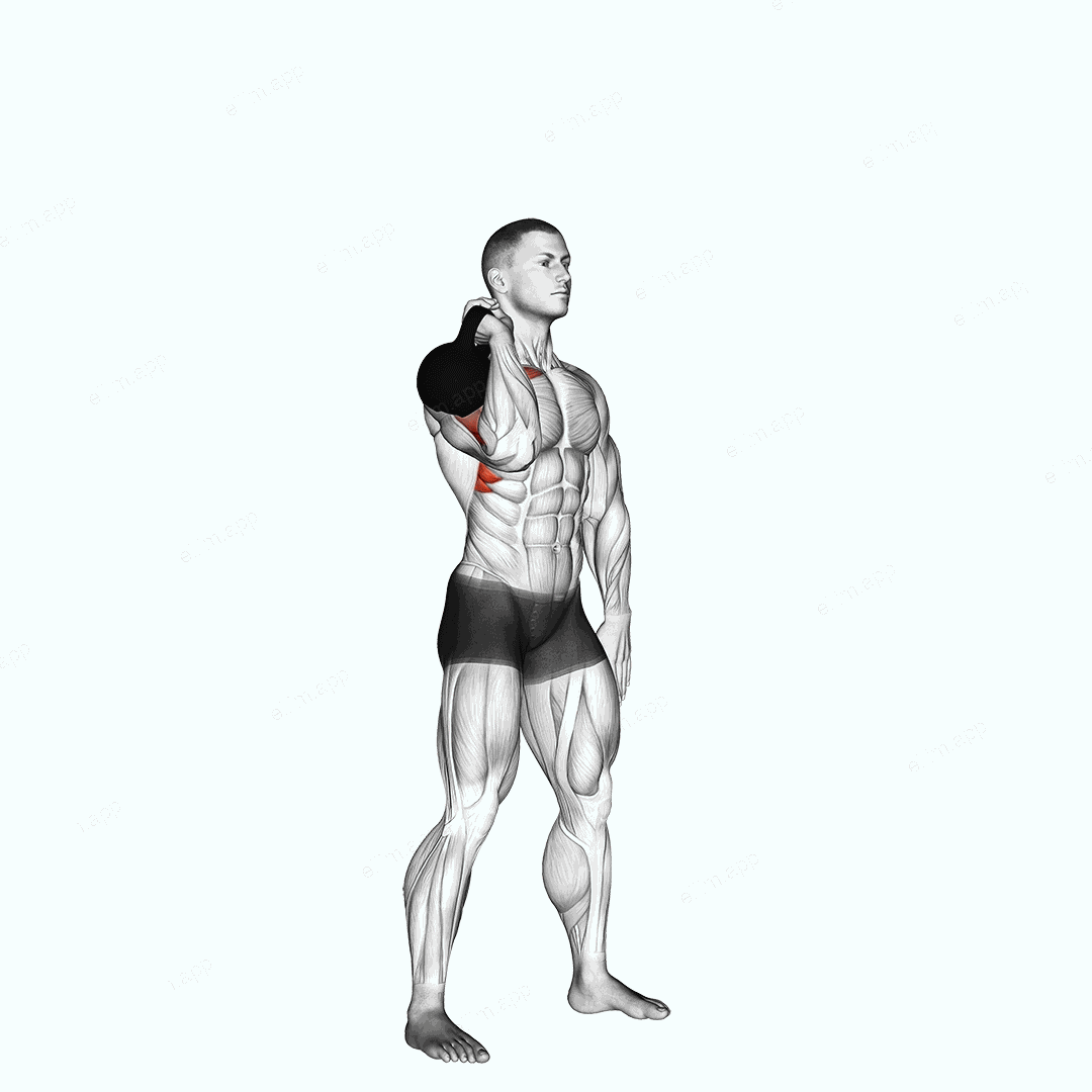 Kettlebell One Arm Push Press exercise targeting Shoulders and Deltoid Anterior