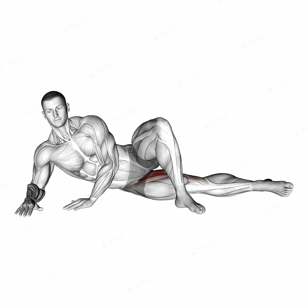 Side Lying Hip Adduction exercise targeting Hips and Adductor Brevis
