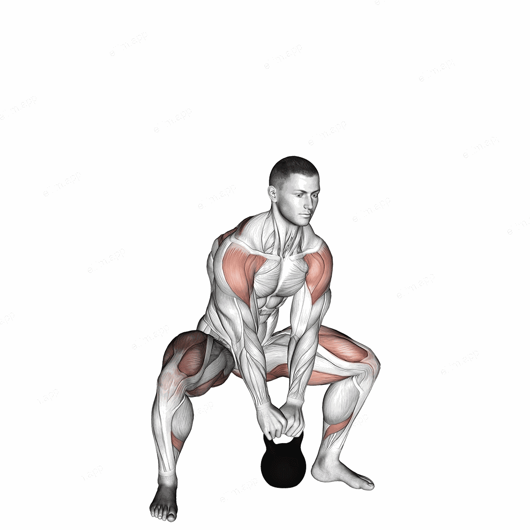 Kettlebell Sumo High Pull exercise targeting Back and Adductor Magnus