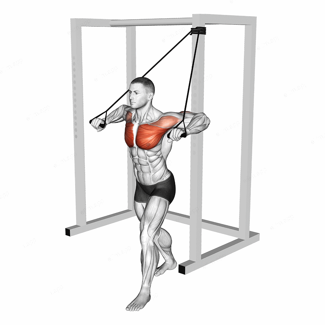 Band Low Chest Press exercise targeting Chest and Pectoralis Major Clavicular Head