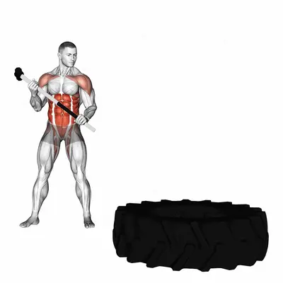 Sledge Hammer exercise targeting Waist and Obliques