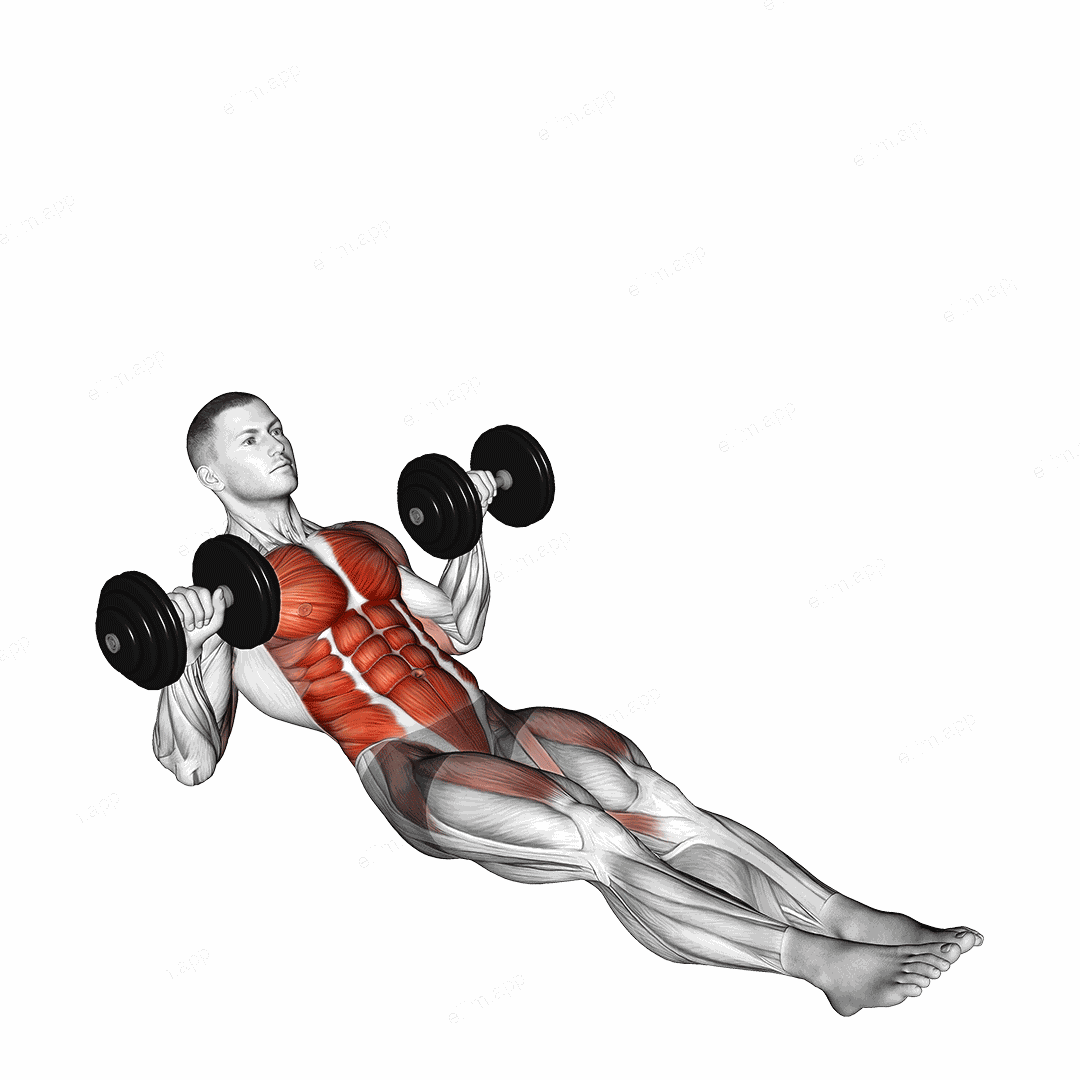 Dumbbell Seated Military Press In Out Leg Raise on Floor exercise targeting Waist