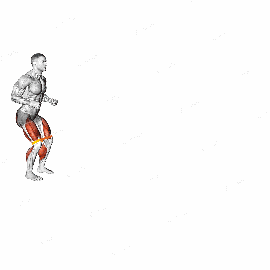 Resistance Band Walk exercise targeting Thighs