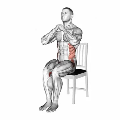 Sitting Alternate Abduction Twist on a Chair exercise targeting Hips
