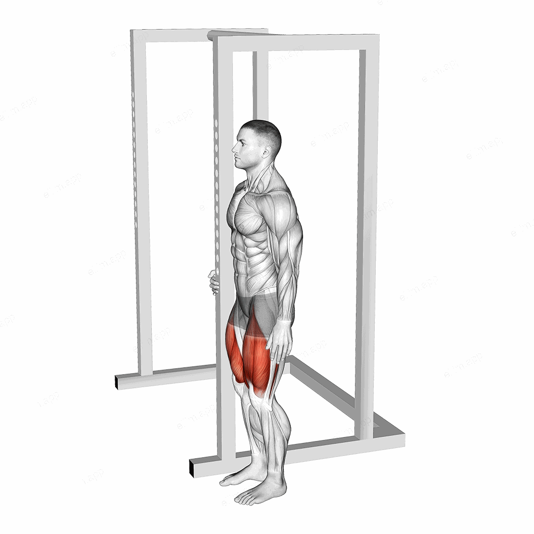 Bodyweight Standing Sissy Squat exercise targeting Thighs