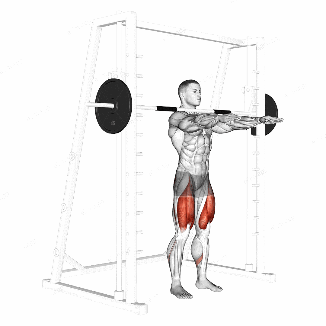 Smith Frankenstein Squat exercise targeting Thighs
