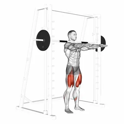 Smith Frankenstein Squat exercise targeting Thighs