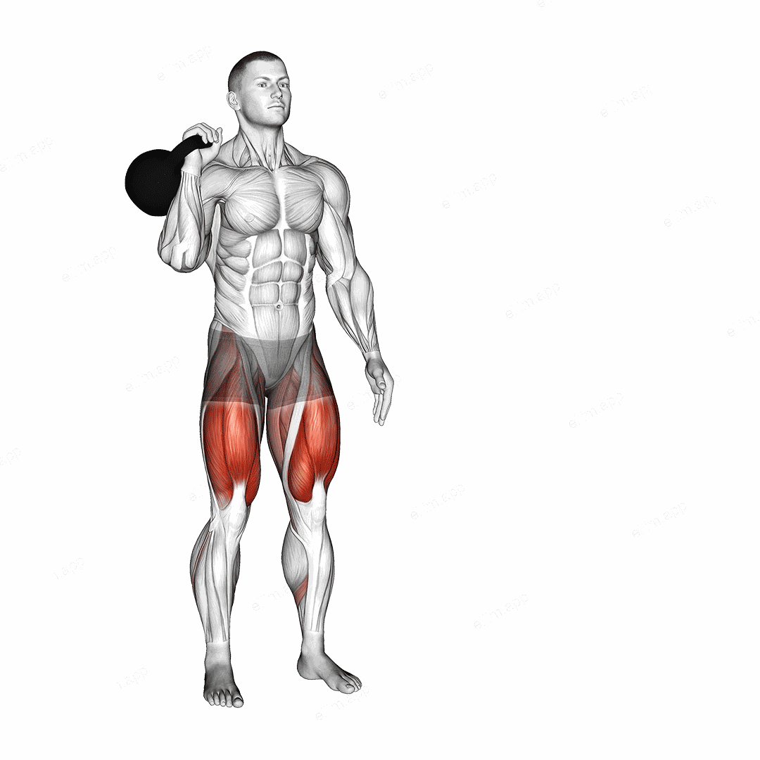 Kettlebell Lateral Lunge exercise targeting Thighs