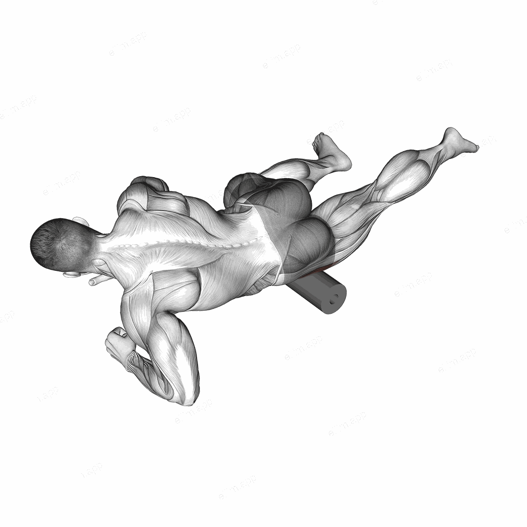 Roll Tensor Fasciae Latae exercise targeting Hips and Tensor Fasciae Latae