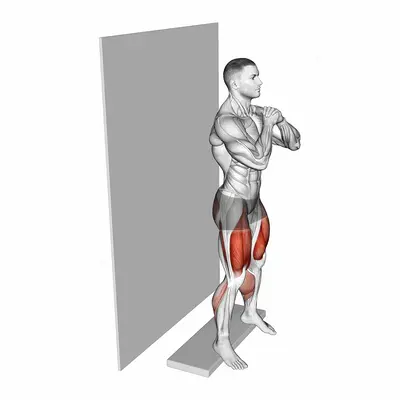 Wall sit from Deficit exercise targeting Thighs