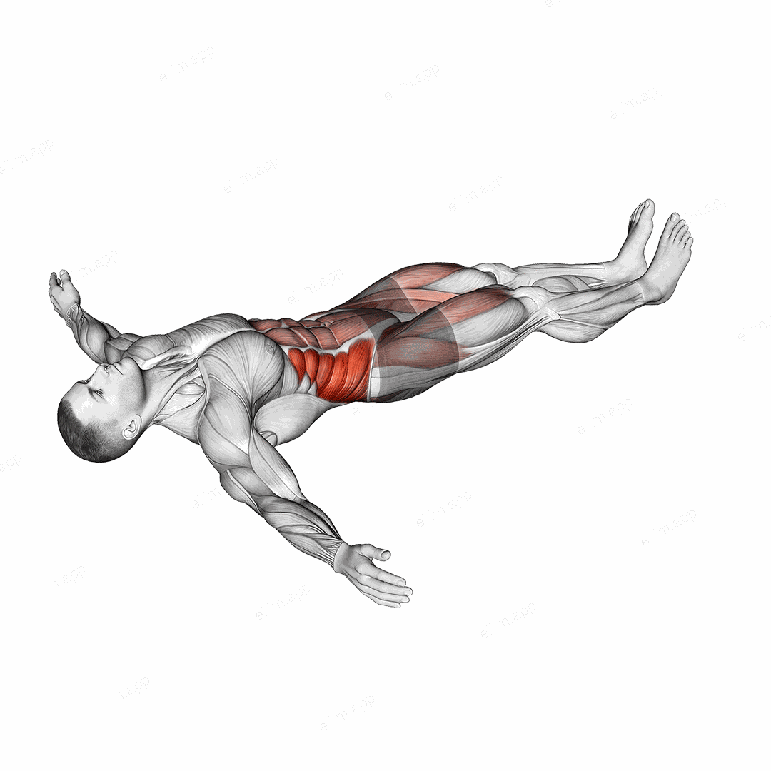 Lying Leg Cross exercise targeting Waist and Adductor Brevis