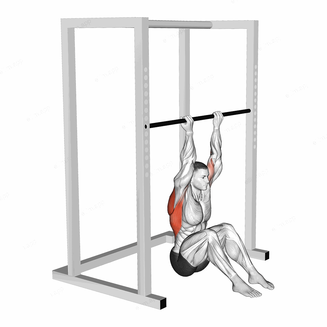 Chin up (in squatting position) exercise targeting Back