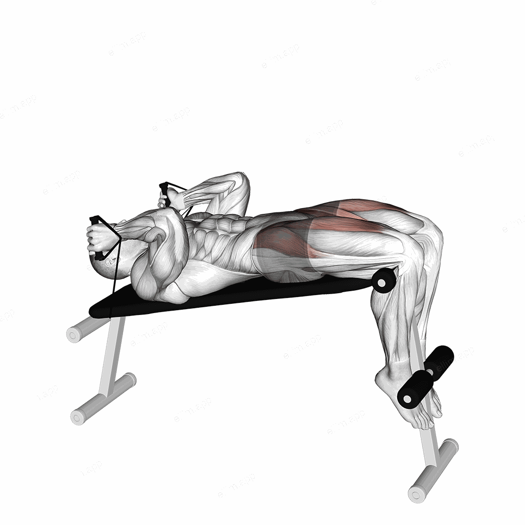 Band Decline Sit up exercise targeting Hips