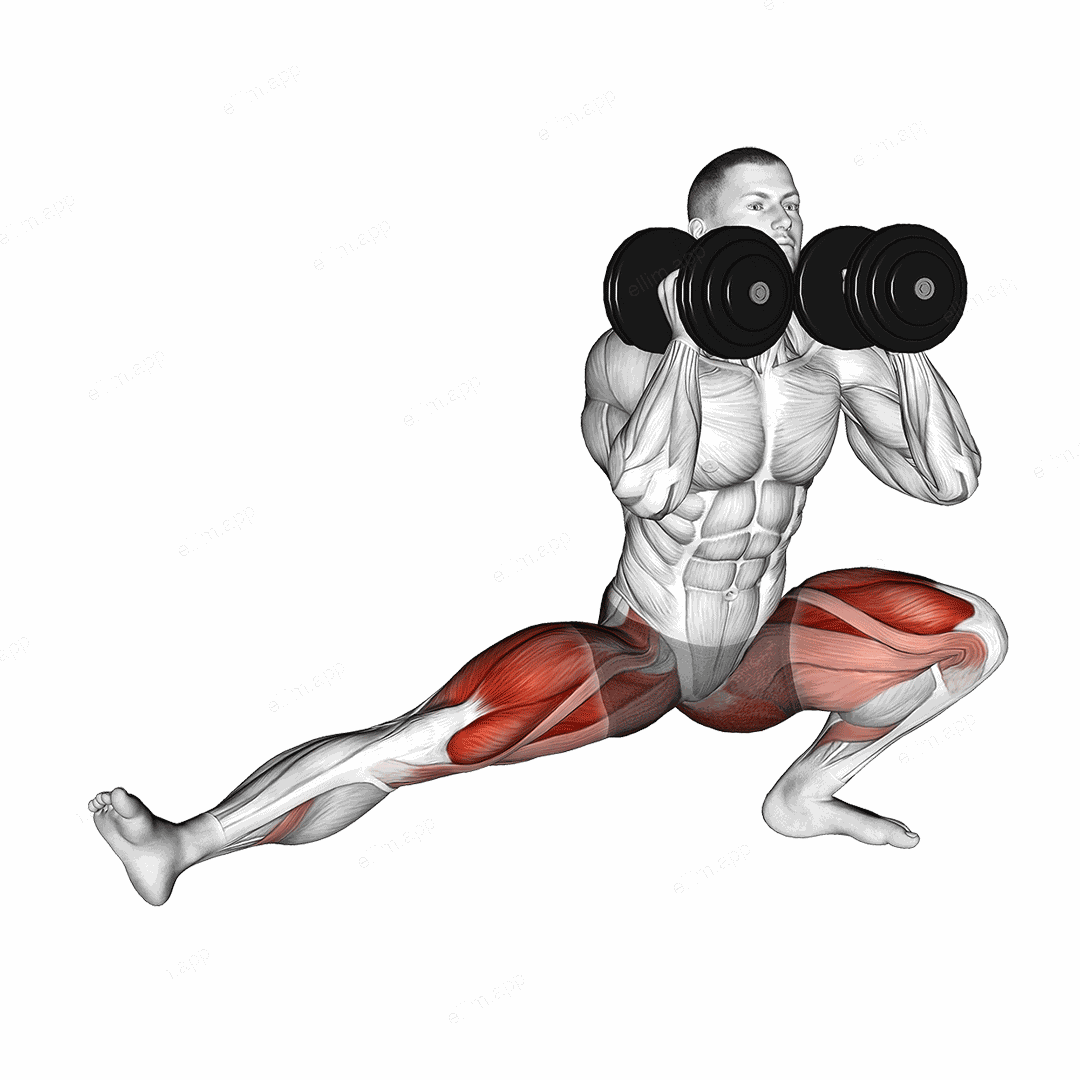 Dumbbell Cossack Squats exercise targeting Hips and Thighs