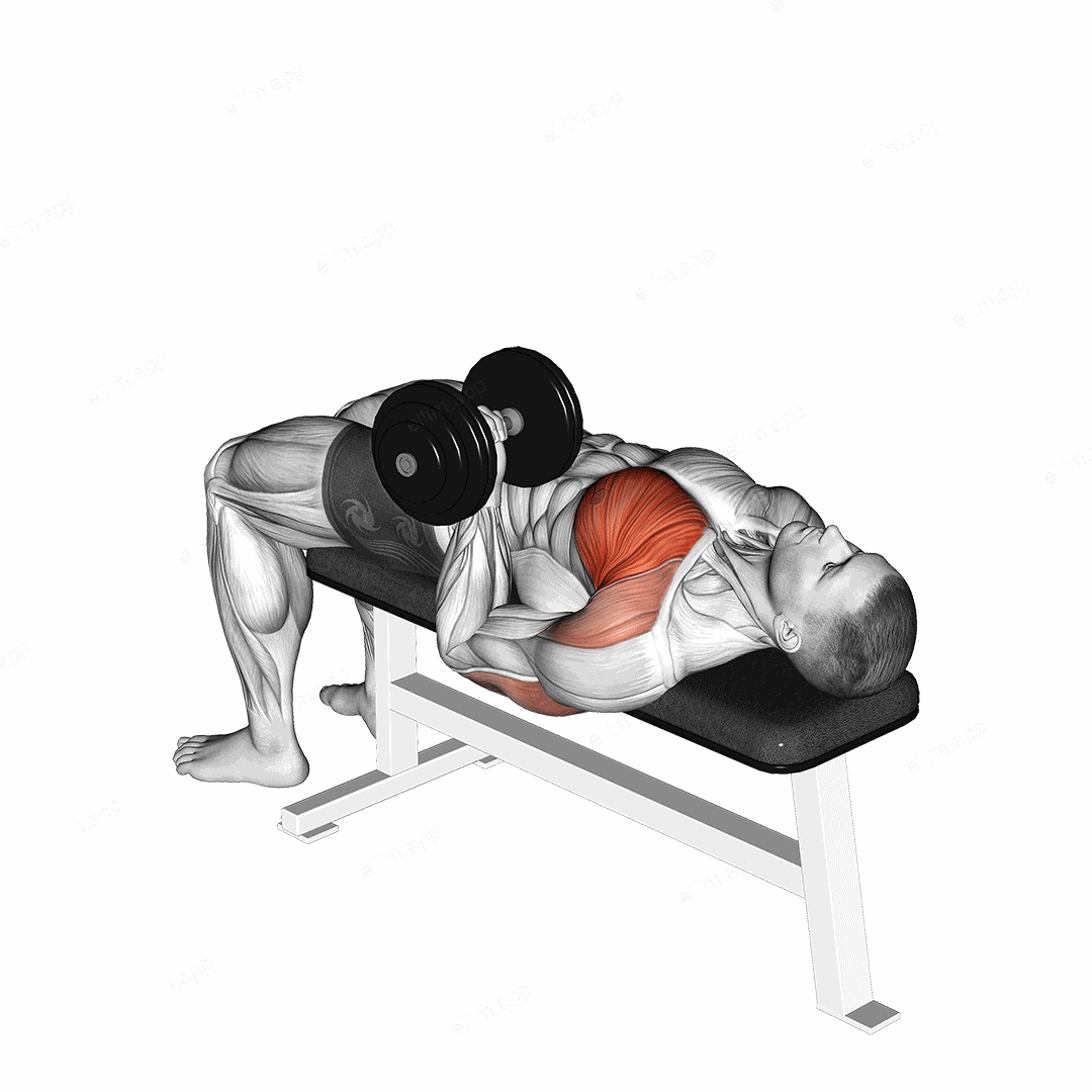 Dumbbell One Arm Reverse Grip Press exercise targeting Chest