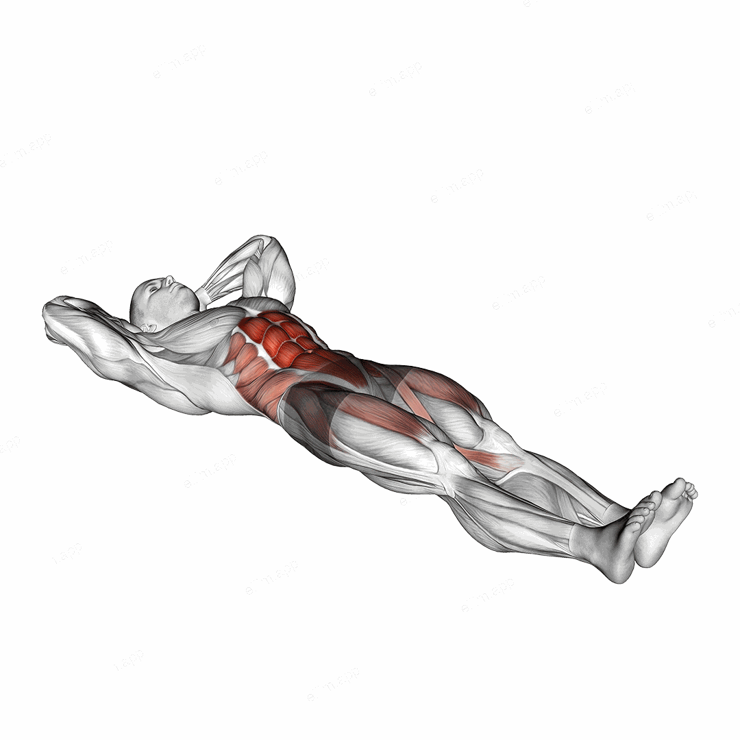 Crunch Single Leg Lift exercise targeting Waist and Iliopsoas