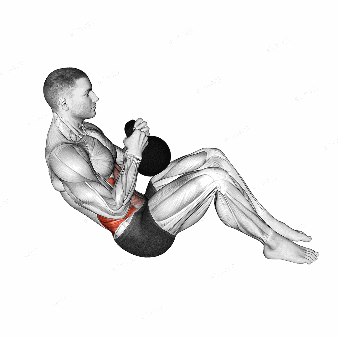 Kettlebell Russian Twist exercise targeting Waist