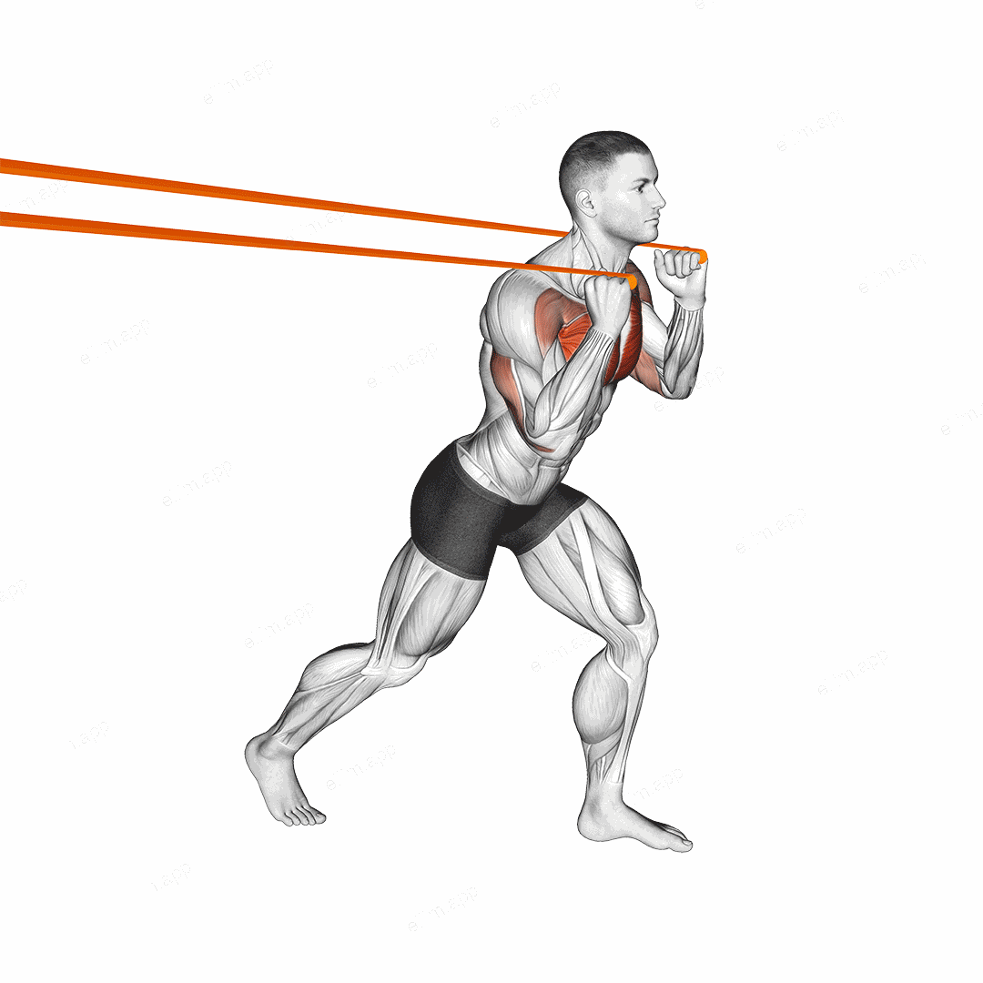 Resistance Band Punch exercise targeting Chest