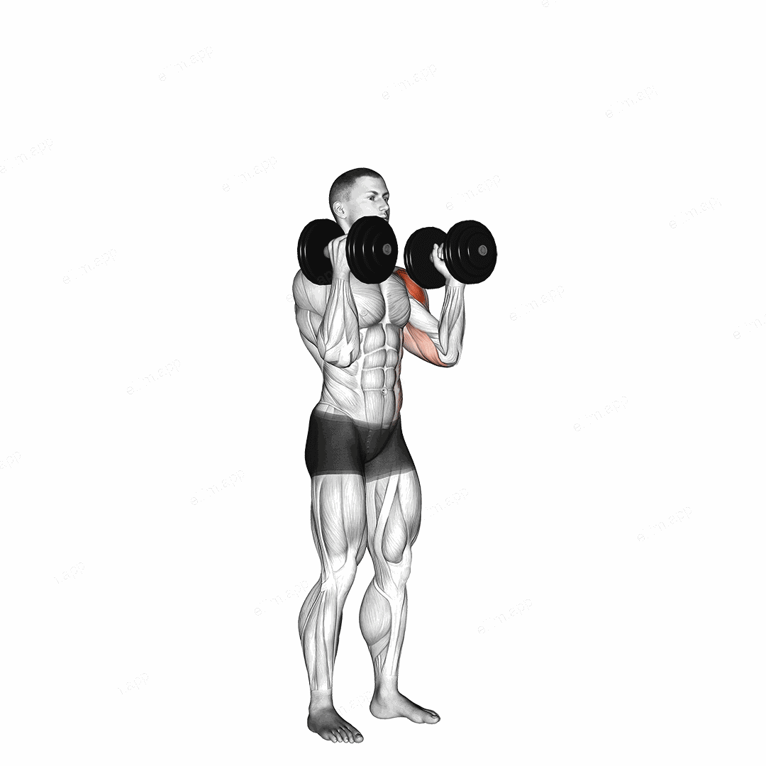 Dumbbell Alternate Side Press exercise targeting Shoulders and Deltoid Anterior