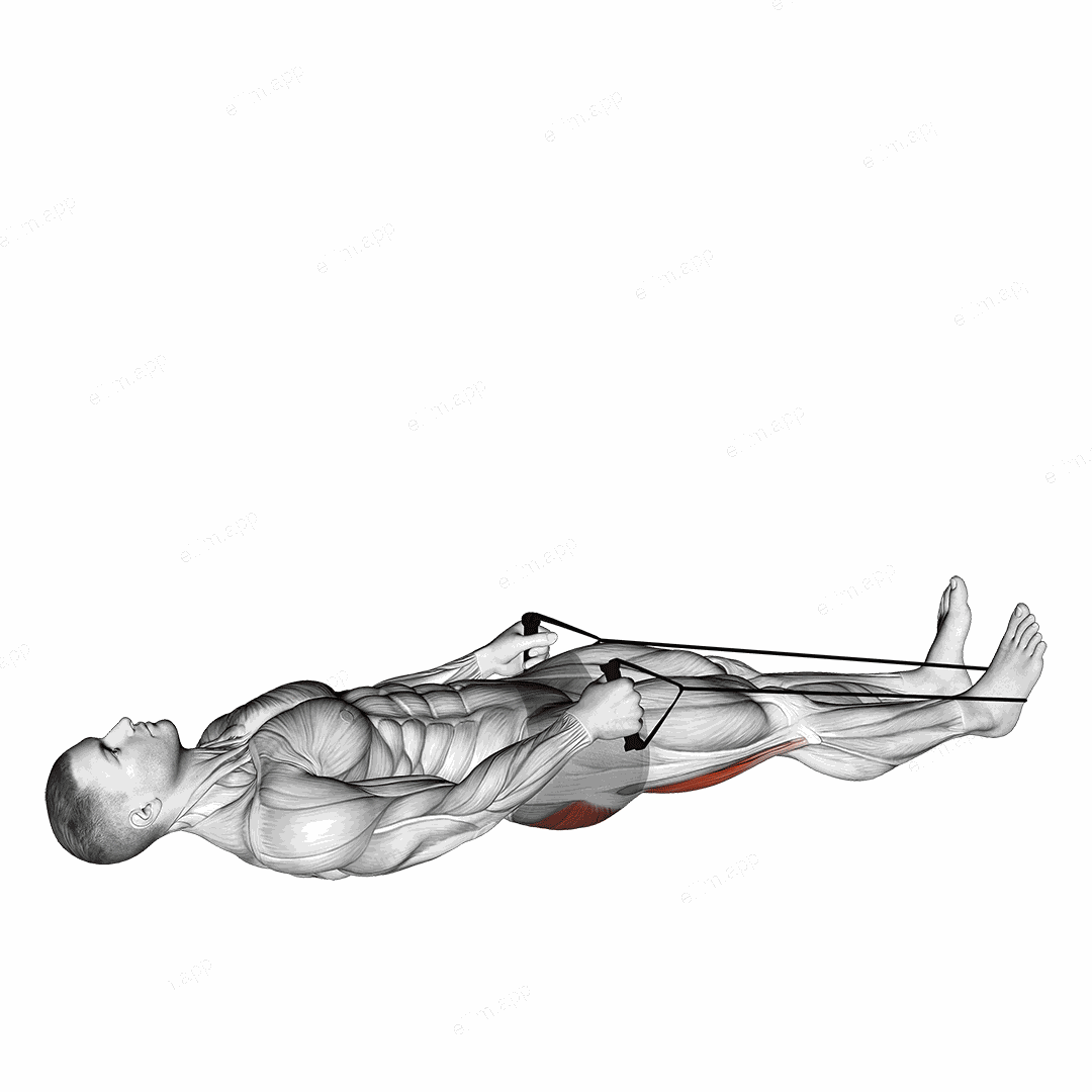 Reclining Big Toe Pose with Rope exercise targeting Thighs