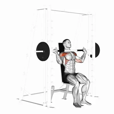 Smith Shoulder Press exercise targeting Shoulders and Deltoid Anterior