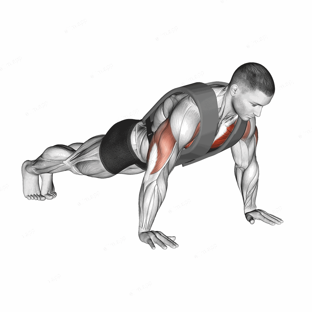Weighted Push-up with Vest exercise targeting Chest and Pectoralis Major Clavicular Head