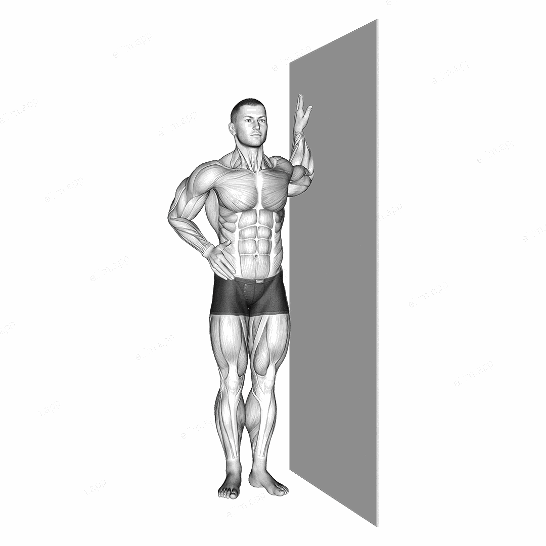 Bent Arm Chest Stretch exercise targeting Chest and Deltoid Anterior