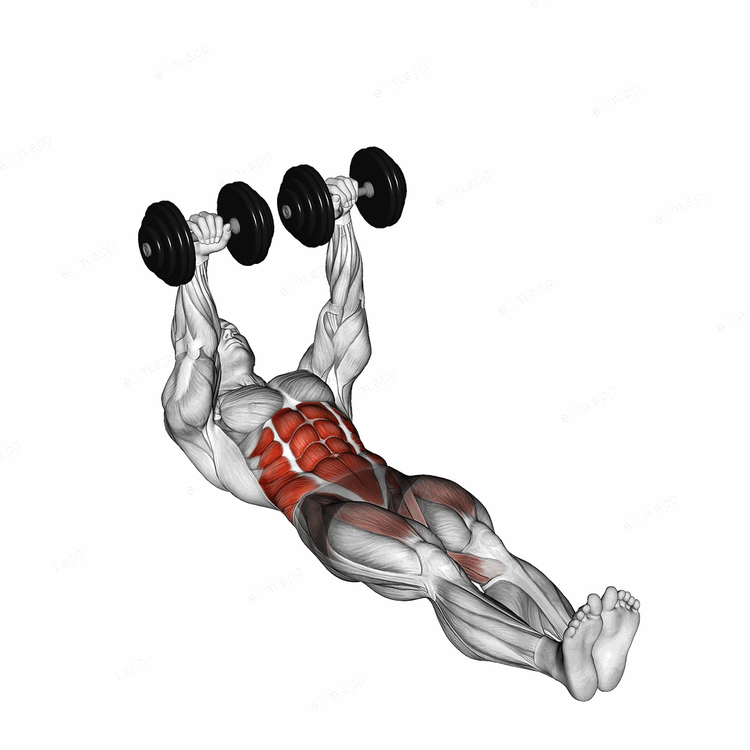 Dumbbell Floor Wiper exercise targeting Waist