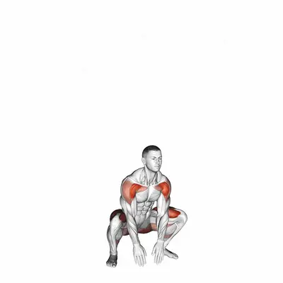 Bodyweight Full Squat with Overhead Press exercise targeting Plyometrics
