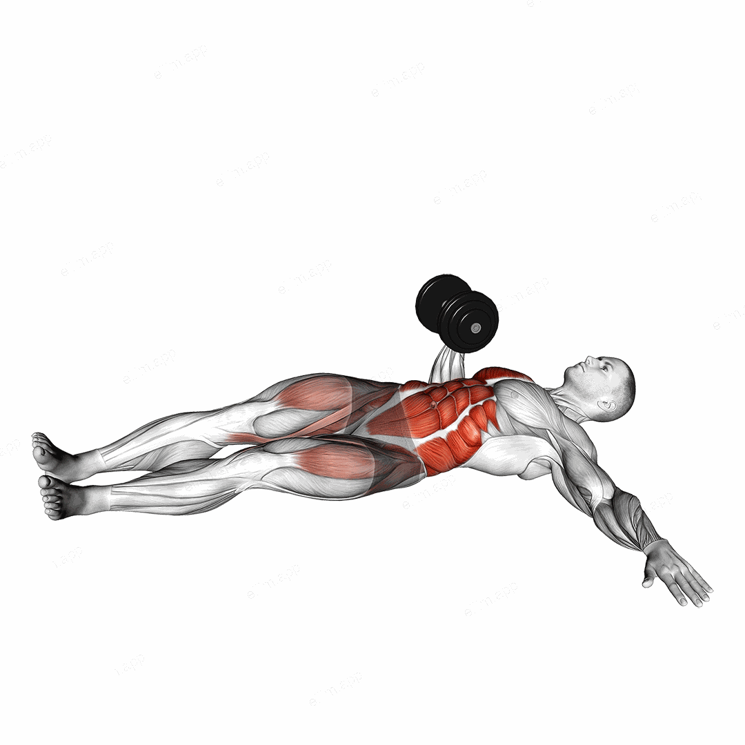 Dumbbell Lying Oblique V-up exercise targeting Waist