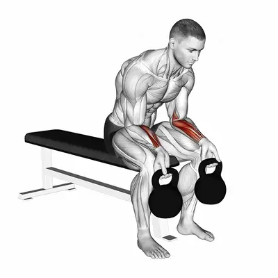Kettlebell Wrist Curl exercise targeting Forearms