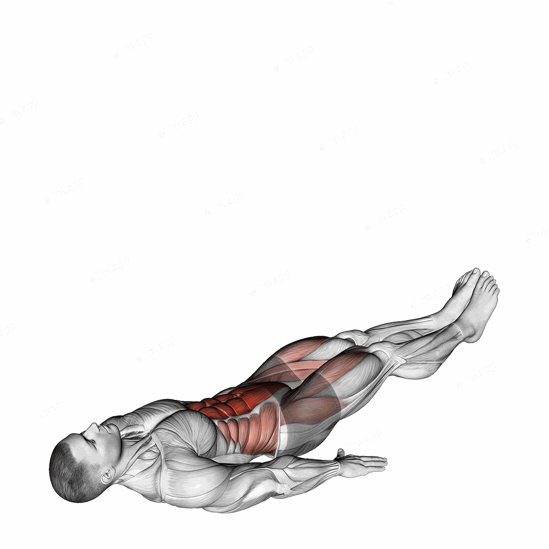 Alternate Lying Floor Leg Raise exercise targeting Iliopsoas and Rectus Abdominis