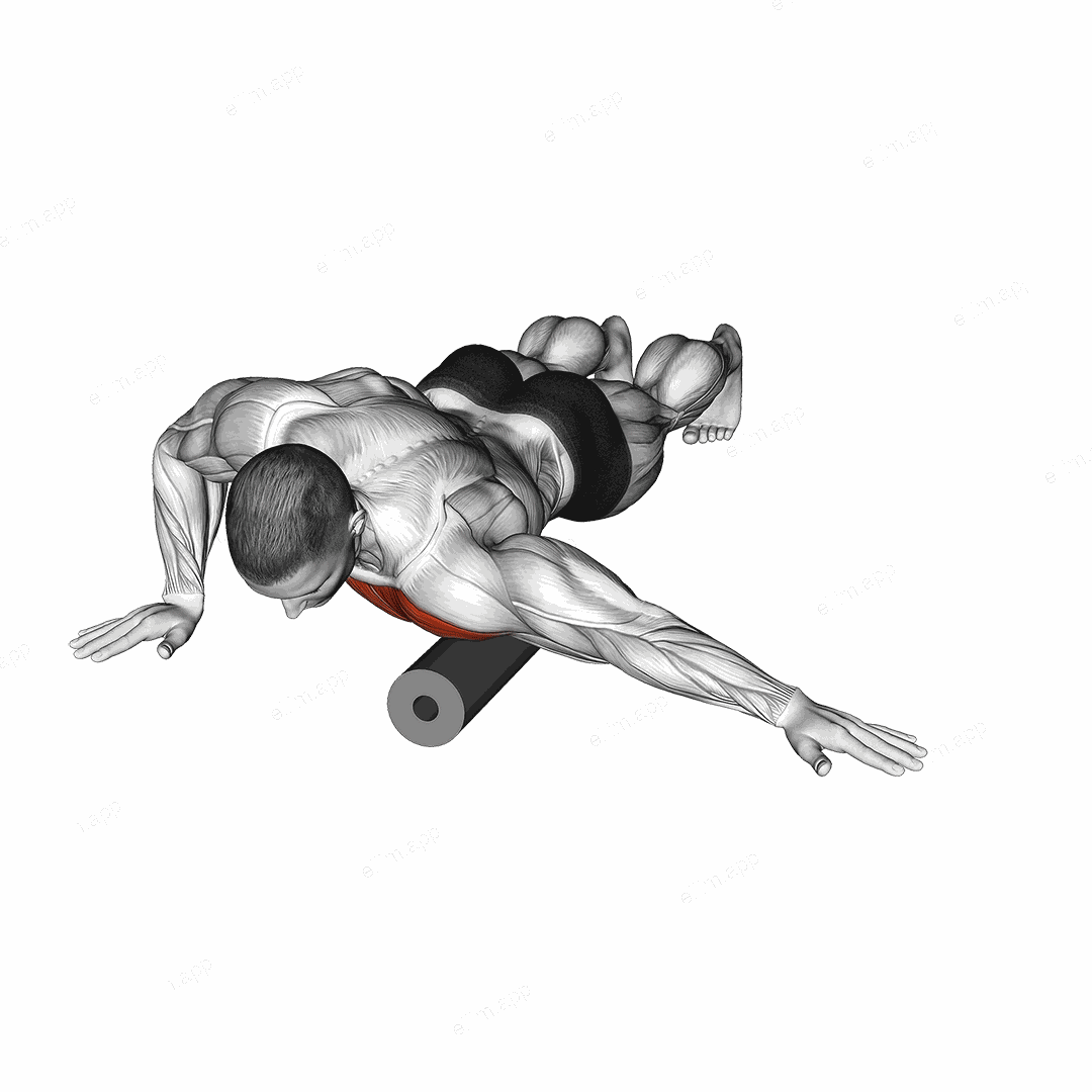 Roll Front Shoulder and Chest Lying on Floor exercise targeting Chest