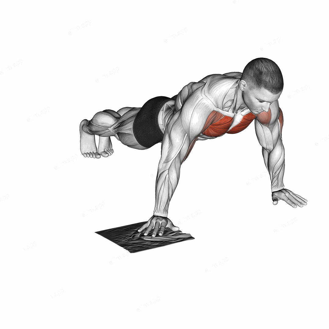 Side Push-up with Towel exercise targeting Chest and Pectoralis Major Clavicular Head