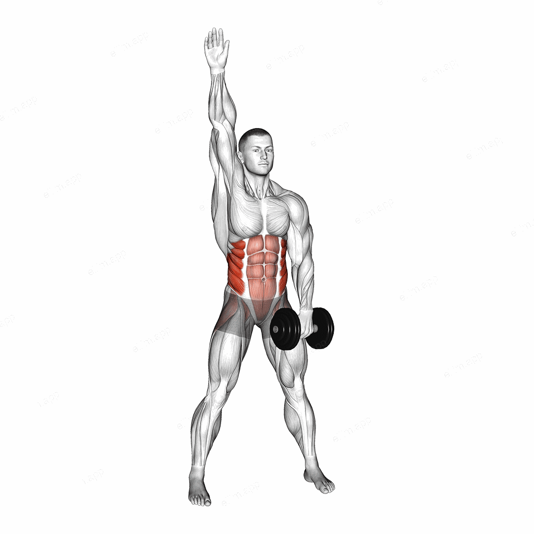Dumbbell Low Windmill exercise targeting Waist