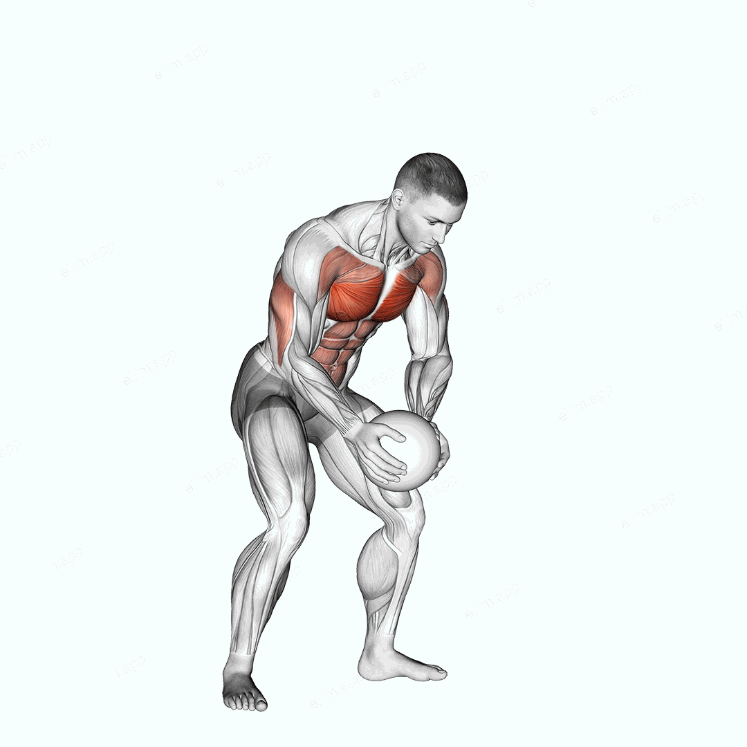 Medicine Ball Chest Push with Run Release exercise targeting Chest and Pectoralis Major Sternal Head