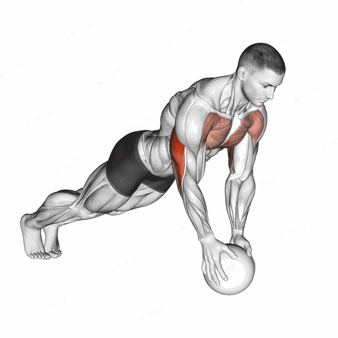 Medicine Ball Close Grip Push Up exercise targeting Upper Arms and Triceps Brachii
