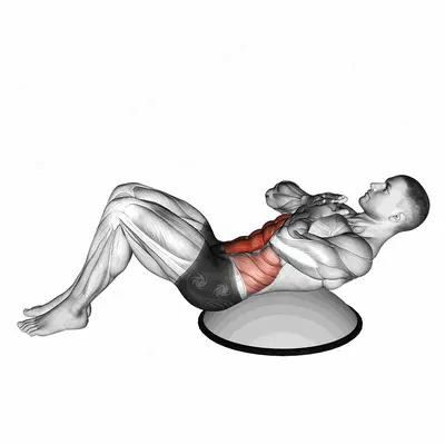 Crunch (on bosu ball) exercise targeting Waist and Rectus Abdominis