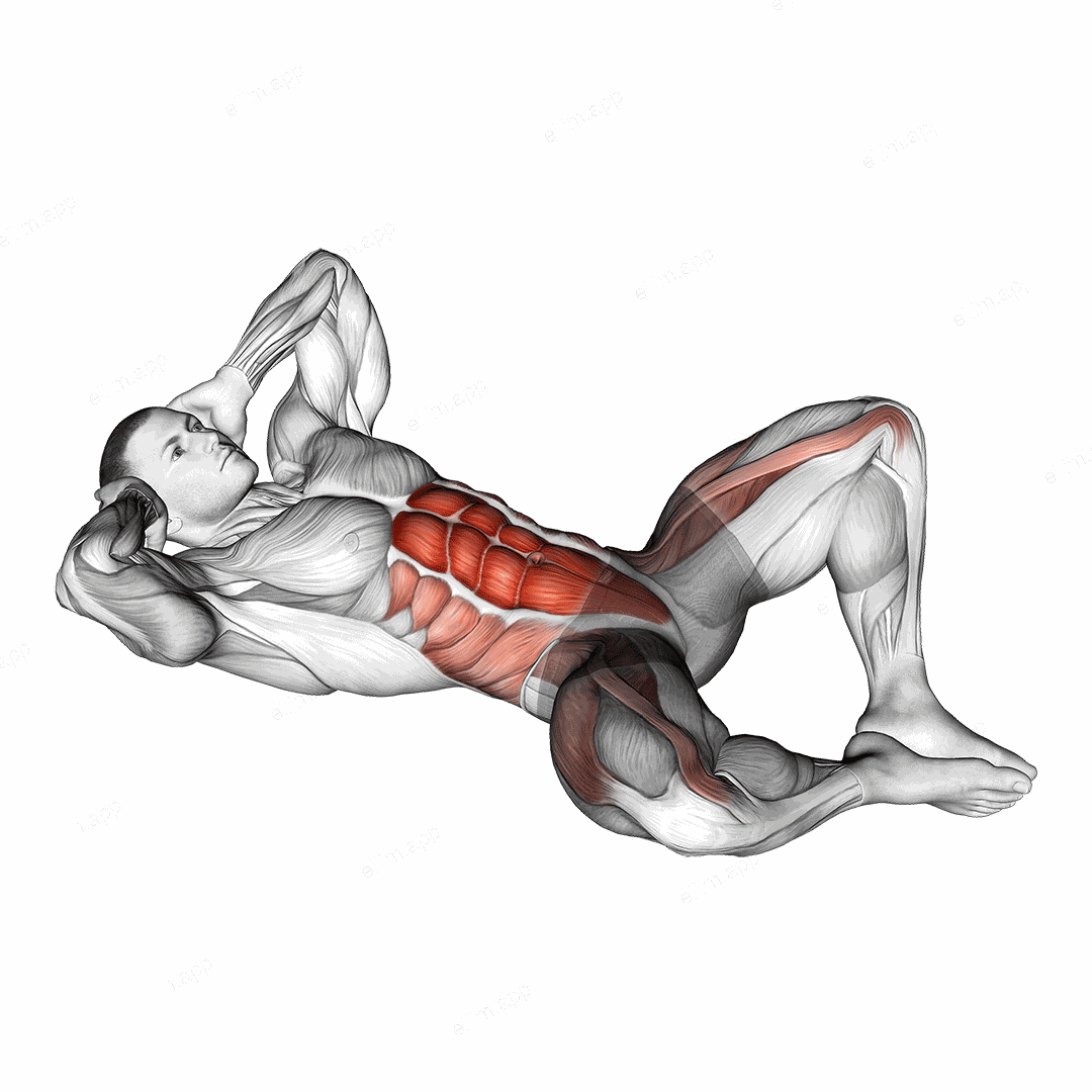 Frog Crunch exercise targeting Waist and Rectus Abdominis