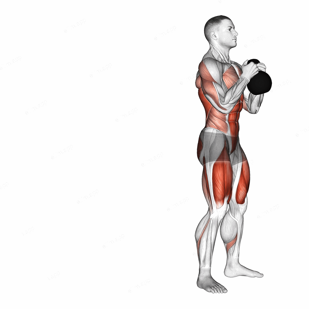Kettlebell Deck Squat exercise targeting Back and Hips