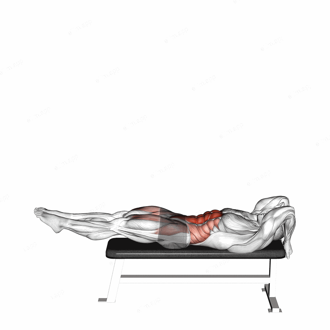 Negative Dragon Flag exercise targeting Waist and Iliopsoas