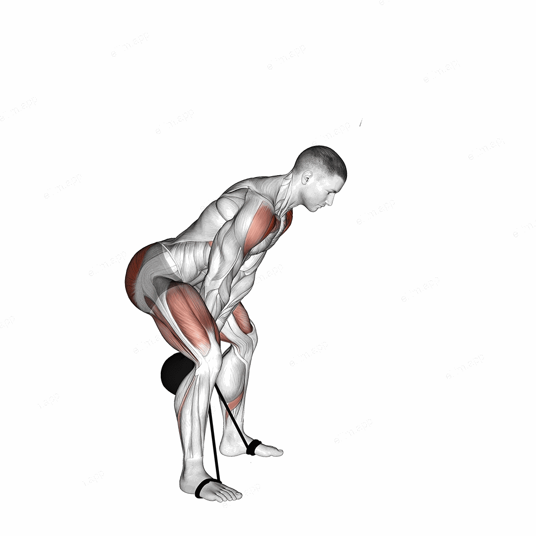 Kettlebell Banded Swing exercise targeting Hips