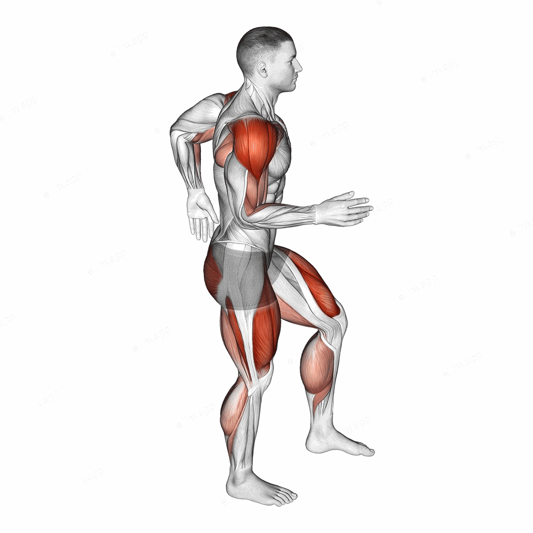 Quickly Trot in place exercise targeting Cardio