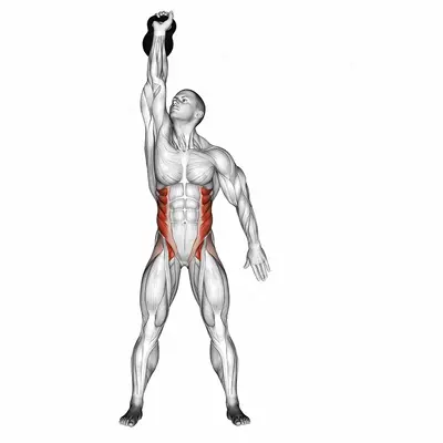 Kettlebell Windmill exercise targeting Waist and Iliopsoas