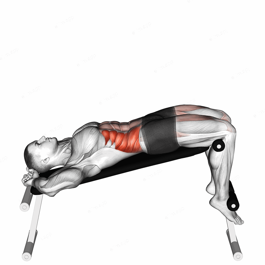 Incline Twisting Situp exercise targeting Waist