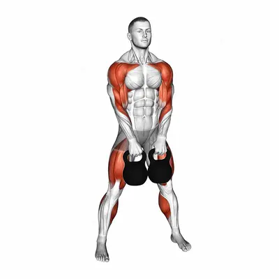 Kettlebell Two Arm Clean exercise targeting Shoulders