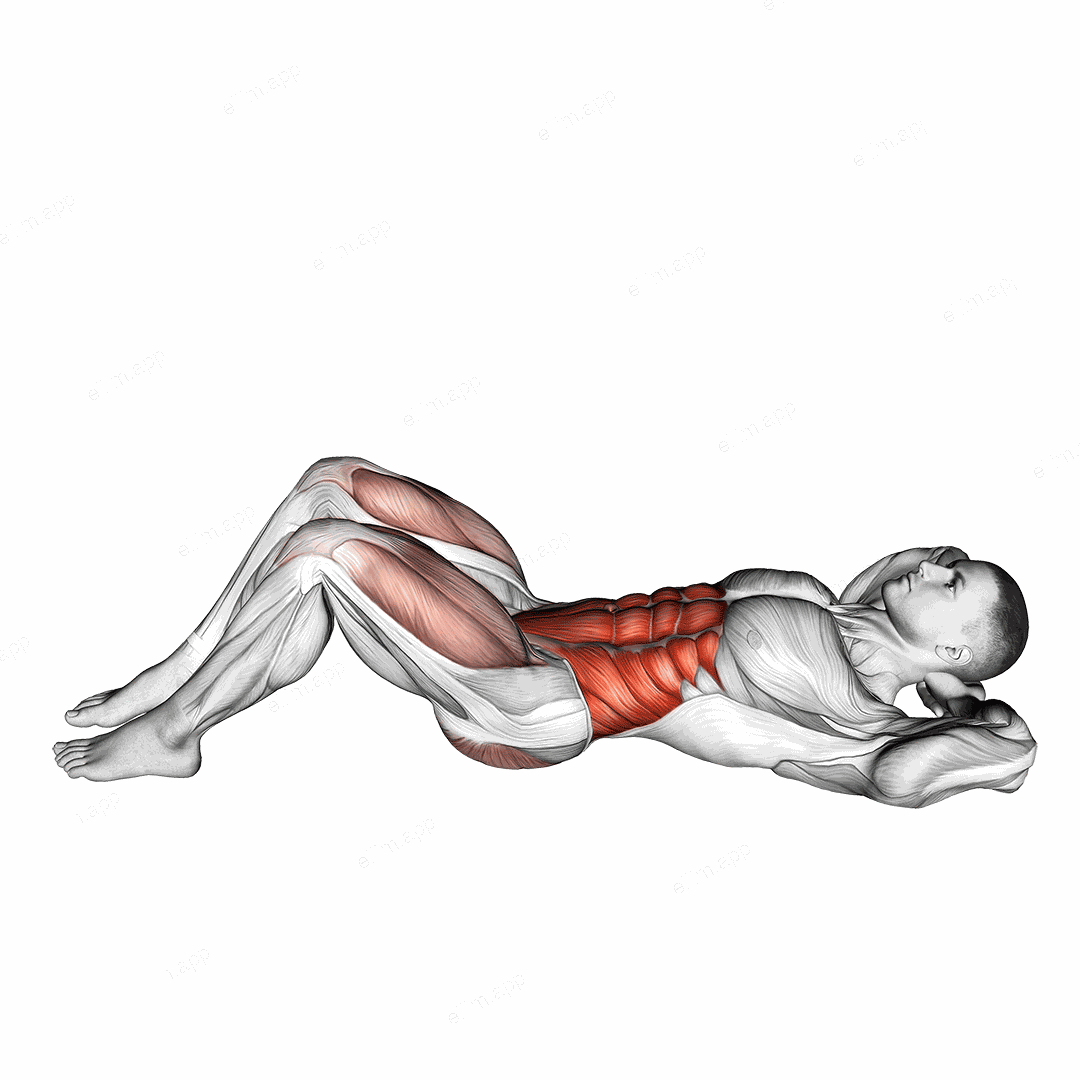 Cross Body Crunch exercise targeting Waist and Obliques